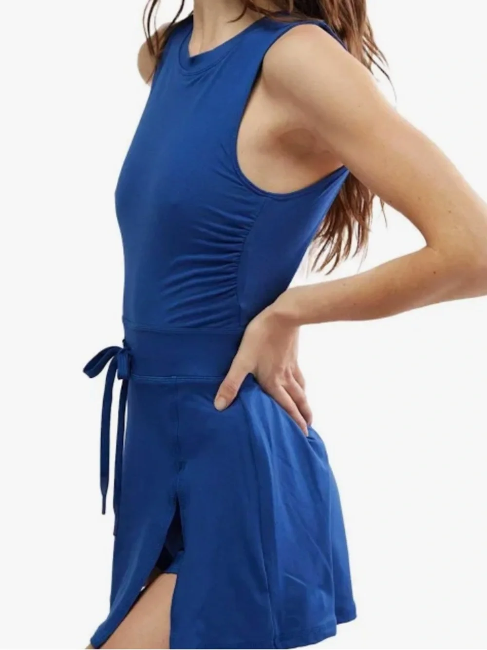 NWOT Free People Movement Women's Royal Blue Easy Does It Dress in size Large